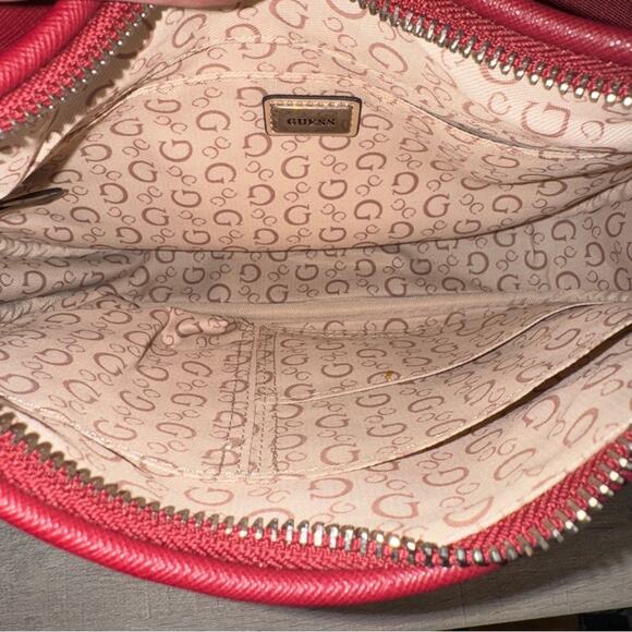 Guess Mini Crossbody Hobo Bag Red New - Picture 2 of 3